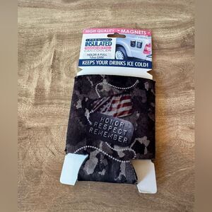 Neoprene Magnetic Can and Bottle Cooler - Honor Respect Remeber